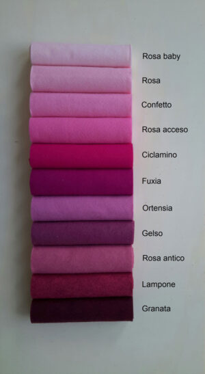 Pannolana nella gamma del rosa - Cose di laura creatività in feltro