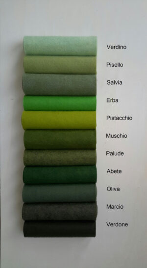 Pannolana nella gamma del verde - Cose di laura creatività in feltro
