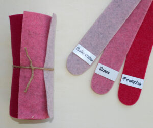 Dettaglio girella rosa sale rosa fragola - Cose di Laura creatività in feltro