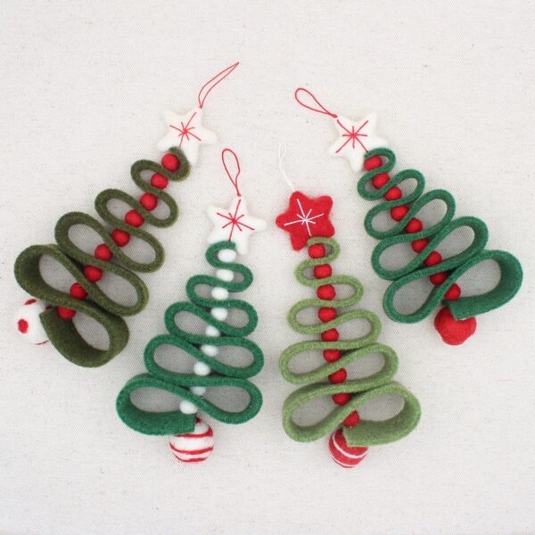 Alberelli di Natale "zig zag" verdi - Cose di Laura creatività in feltro