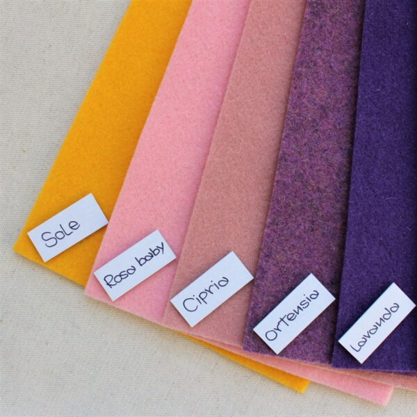 Nuovi colori feltro: sole, rosa baby, cipria, ortensia, lavanda - Cose di Laura creatività in feltro