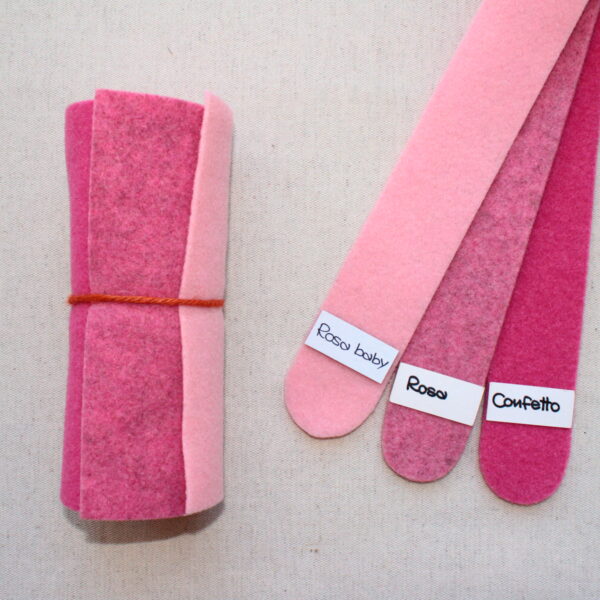 Girella feltro 2 mm rosa baby, rosa e confetto - Cose di Laura creatività in feltro