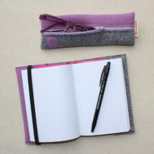 Quadernetto e astuccio stretto abbinati - Cose di Laura creatività in feltro