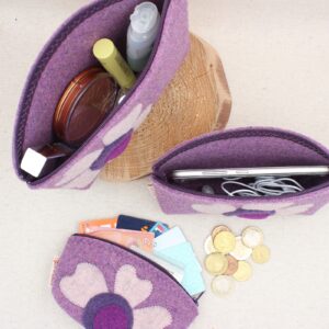 Pochette ortensia con fiore - Cose di Laura creatività in feltro