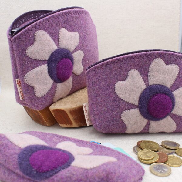 Pochette ortensia con fiore - Cose di Laura creatività in feltro