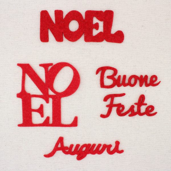Scritte natalizie in feltro di lana spessore 3 mm: Noel, buone feste, auguri - Cose di Laura creatività in feltro