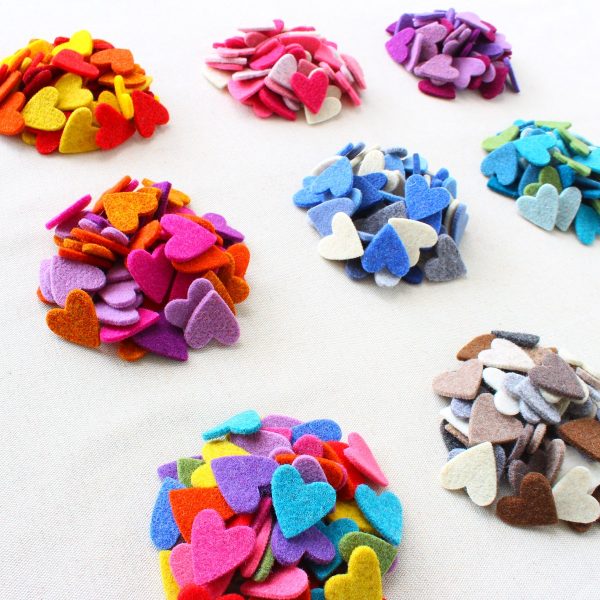 50 cuori in feltro assortiti in vari mix di colore - Cose di Laura creatività in feltro