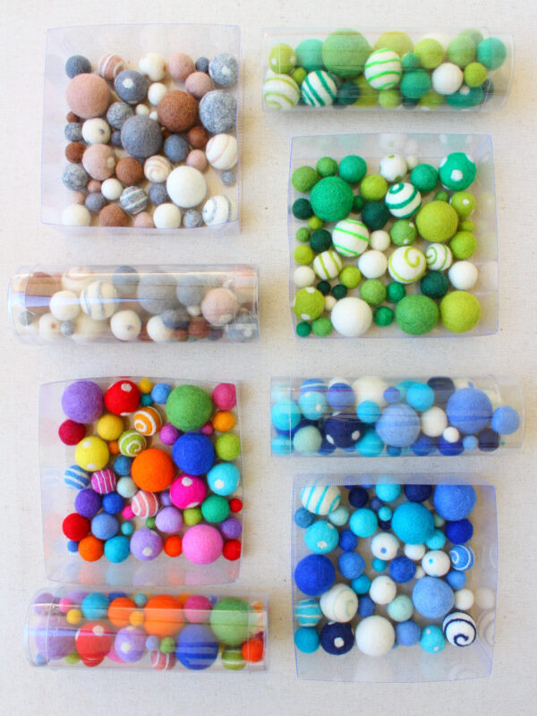 Mix 45 palline feltro assortite in misure e colori - Cose di Laura creatività in feltro
