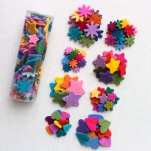 Mix 90 fustellati: cuori, stelle e fiori in diverse misure - Cose di Laura creatività in feltro