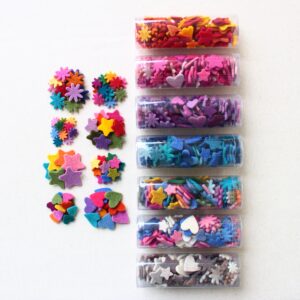Mix 90 fustellati: cuori, stelle e fiori in diverse misure - Cose di Laura creatività in feltro