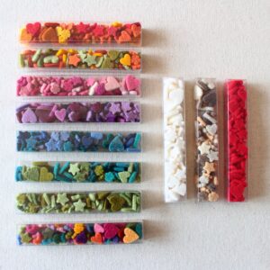 Mix 60 cuori, fiori e stelle mignon in feltro - Cose di Laura creatività in feltro