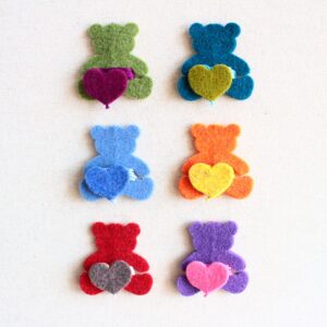 Segnalibri filo con orsetto e cuore in feltro - Cose di Laura creatività in feltro