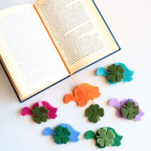 Segnalibri filo con tartaruga e quadrifoglio in feltro - Cose di Laura creatività in feltro